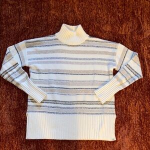 Striped Cream and Gray Women's Sweater